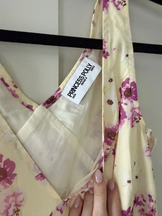 Princess Polly Nellie Floral Midi Dress Size US 0 Yellow Pink Floral - Picture 4 of 6